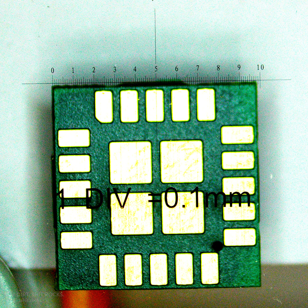 Scale running across the top of the component.