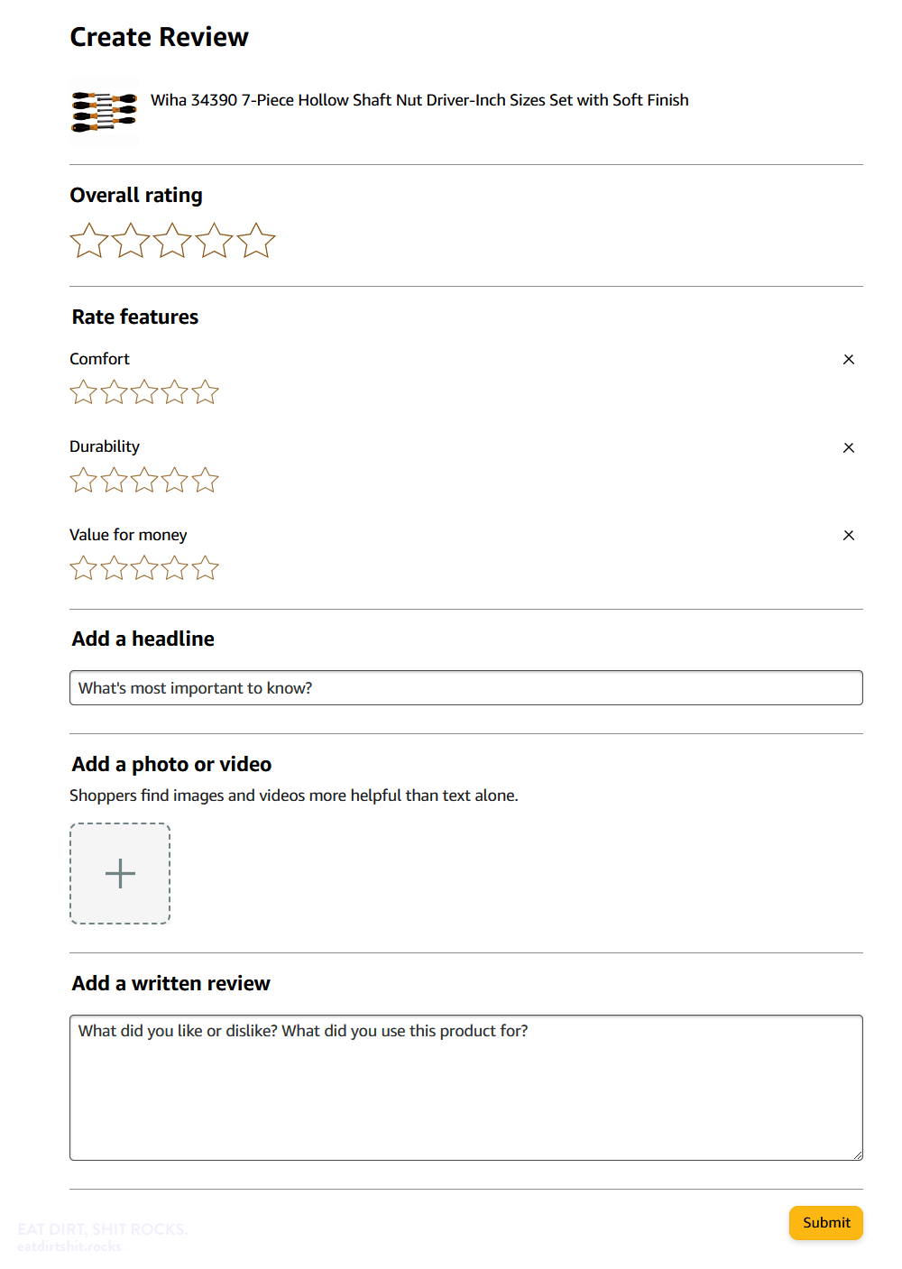 They've got the text of the review as well as the attached image, but clicking 'edit' takes me to a blank form.