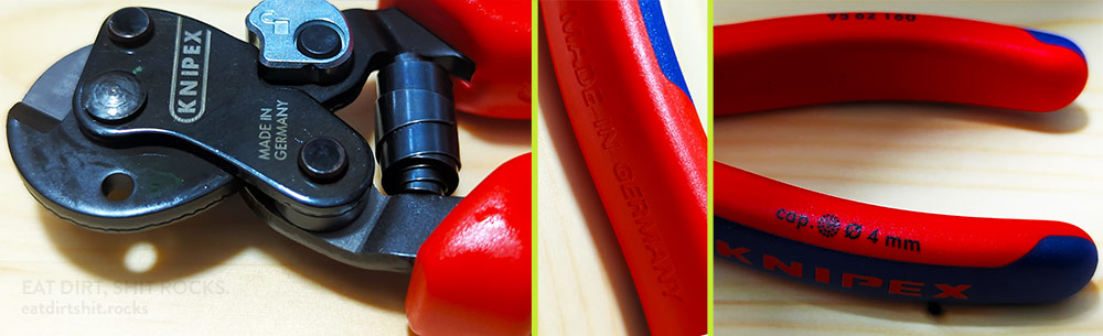 Markings on the Knipex tool.