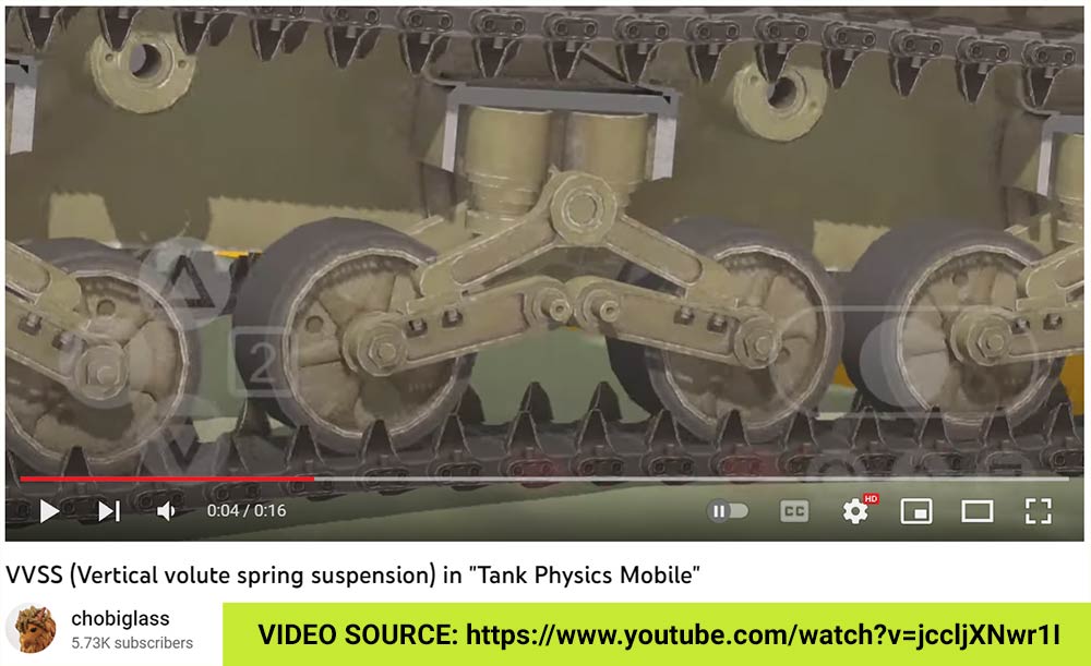 Screen capture of a frame of a YouTube video for what seems to be a tank physics model mobile app.