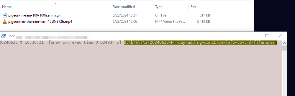 Animated GIF of the command in action.