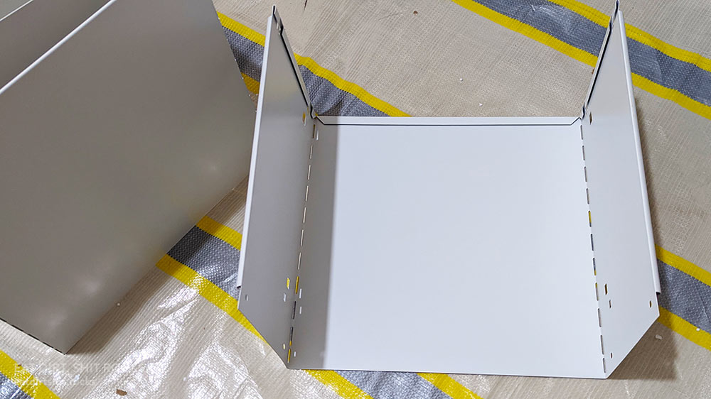Drawer bodies, folded along the dashed line.